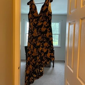 Custom black & gold floral dress! Size 10!
